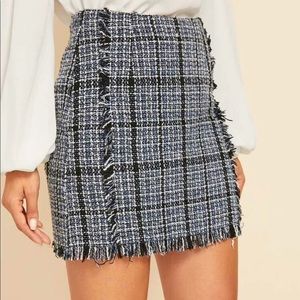 Plaid Tweed Skirt